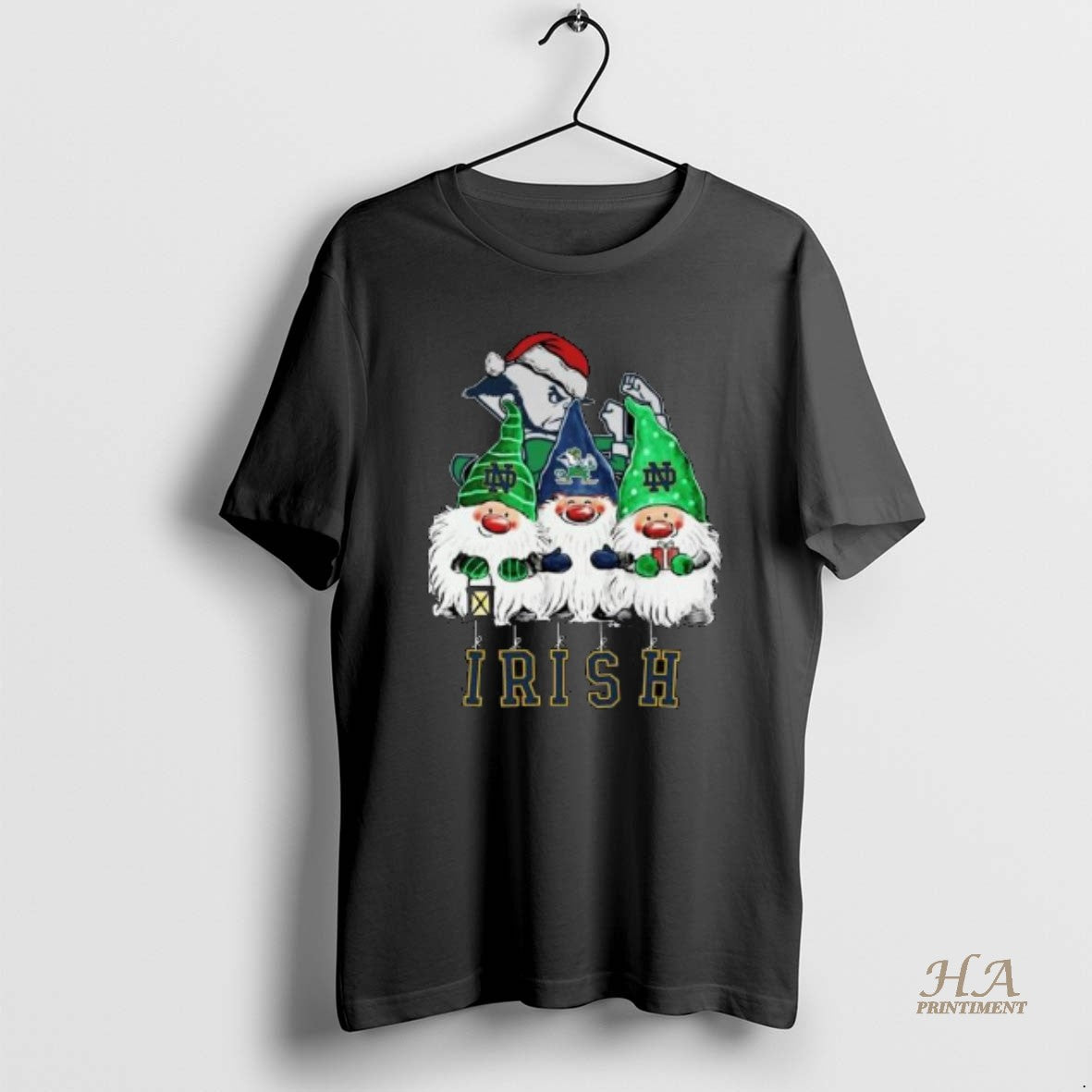 Official The Gnomes X Notre Dame Fighting Irish Merry Christmas 2025 Circle Black