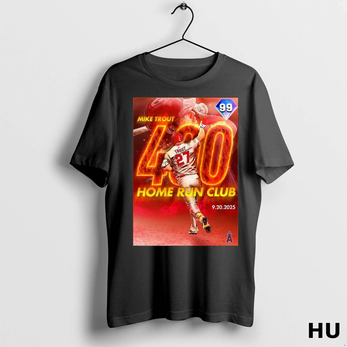 Official The Mike Trout 400 Home Run Club Mlb Los Angeles Angels T Shirt