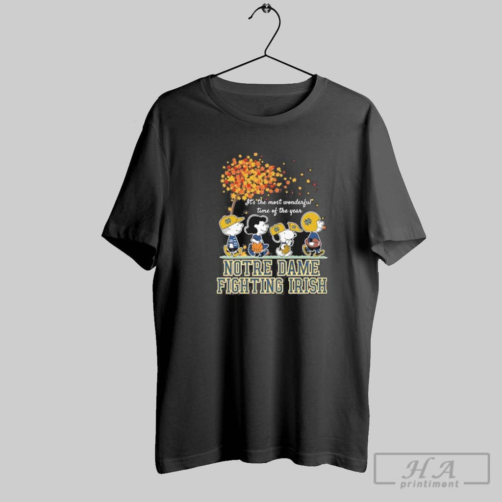 Official The Peanuts Walking X Notre Dame Fighting Irish Its The Most Wonderful Time Of