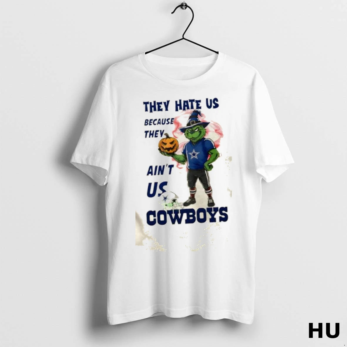 Official They Hate Us Because They Aint Us Dallas Cowboys Grinch Happy Halloween