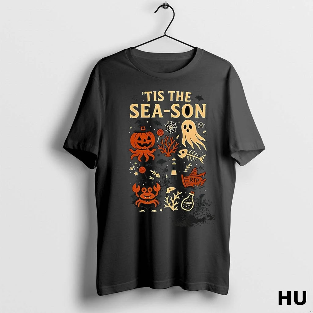 Official Tis The Sea Son Marine Halloween T Shirt