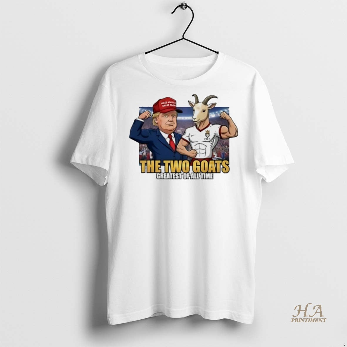 Official Trump Ronaldo Cr7 The Two Goats Meme Greatest Of All Time Shirt