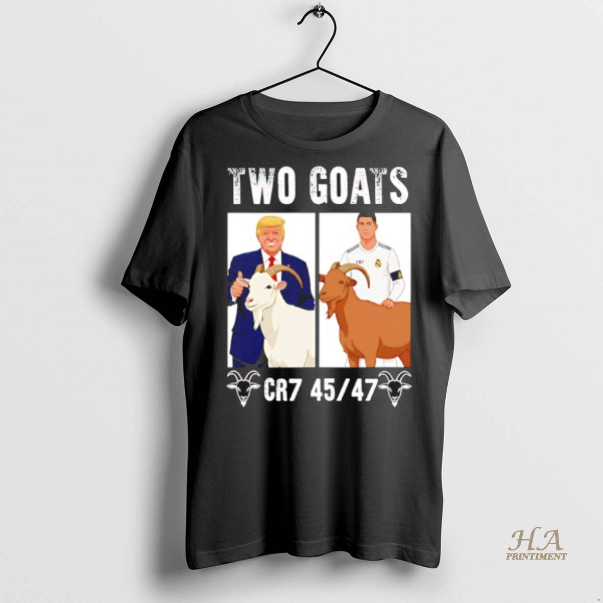 Official Trump Ronaldo Two Goats Cr7 45 47 Meme Shirt
