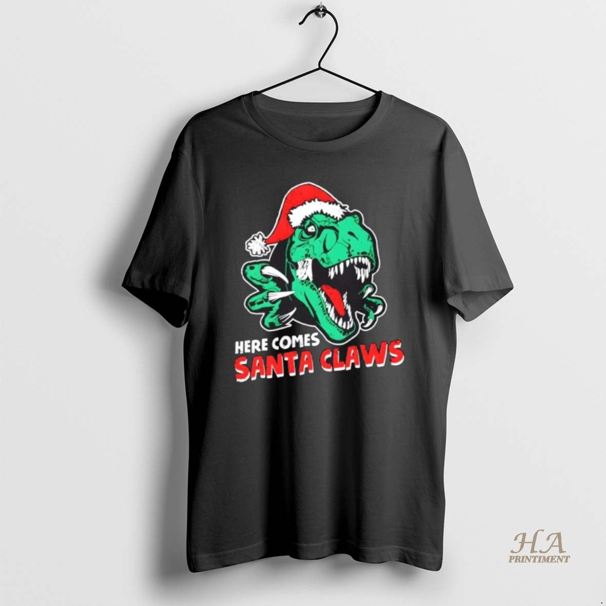 Official Ugly Xmas Dinosaur Here Comes Santa Claws Claus Christmas