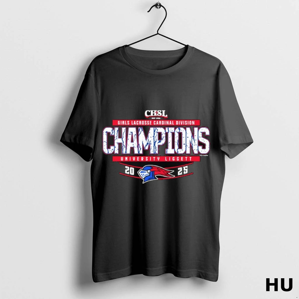 Official University Liggett 2025 Girls Lacrosse Cardinal Division Champions T Shirt