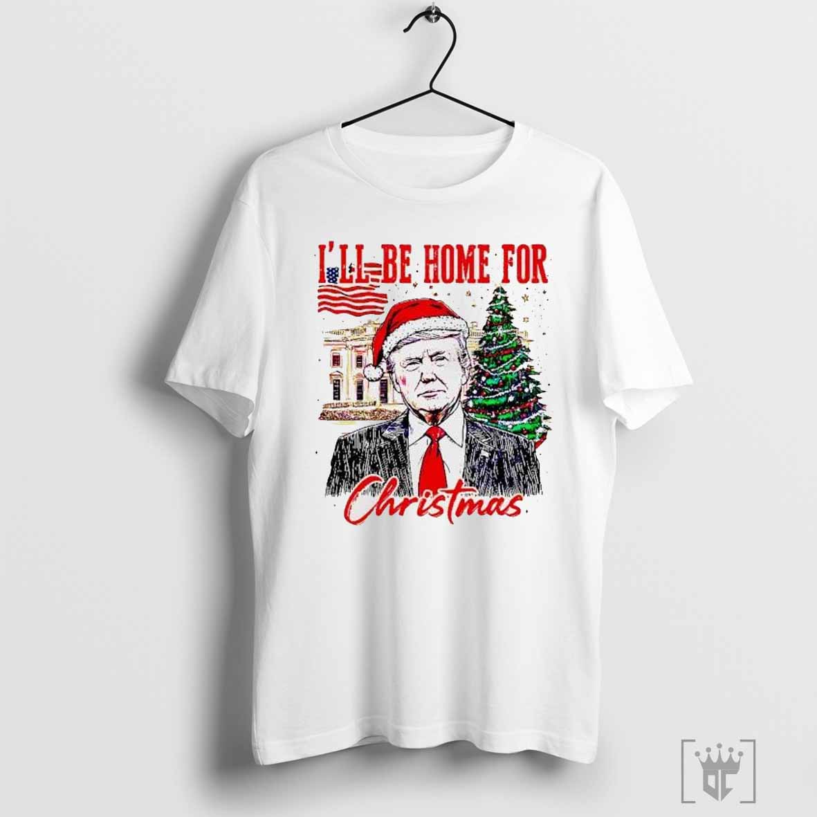 Official Vintage Trump I Will Be Home For Christmas Funny Election Sweartshirt