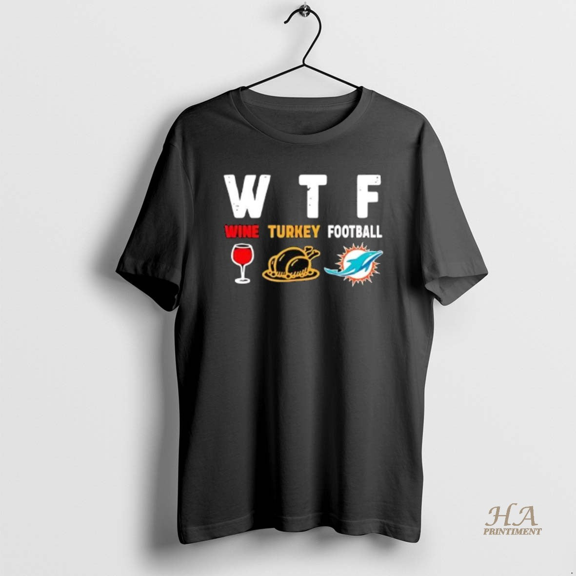 Official Wtf Wine Turkey Miami Dolphins Football