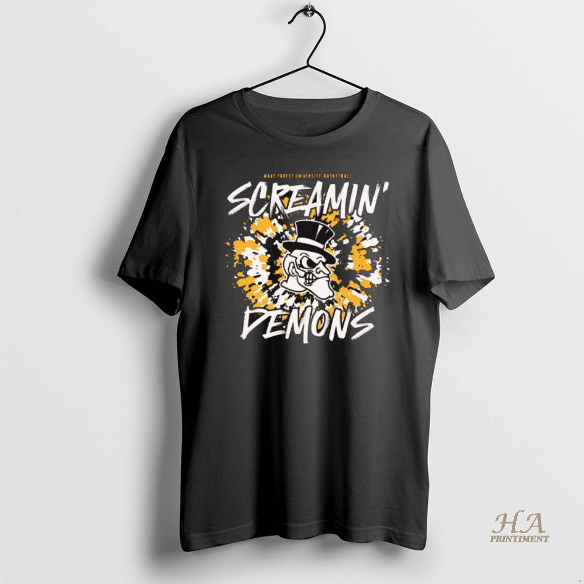 Official Wake Forest University Basketball Screamin Demons Tie Dye Nation
