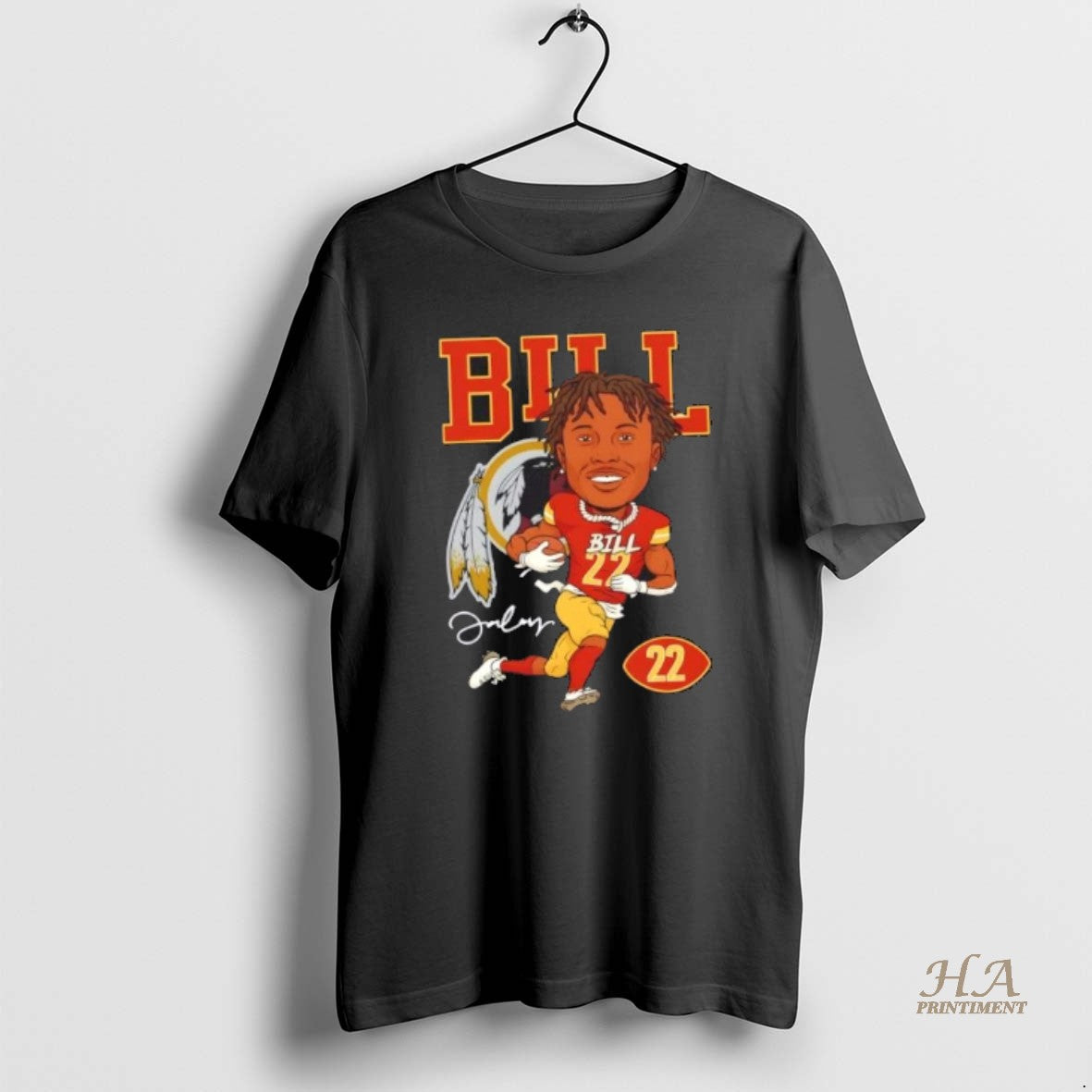 Official Washington Commanders 22 Bill White Caricature Signature