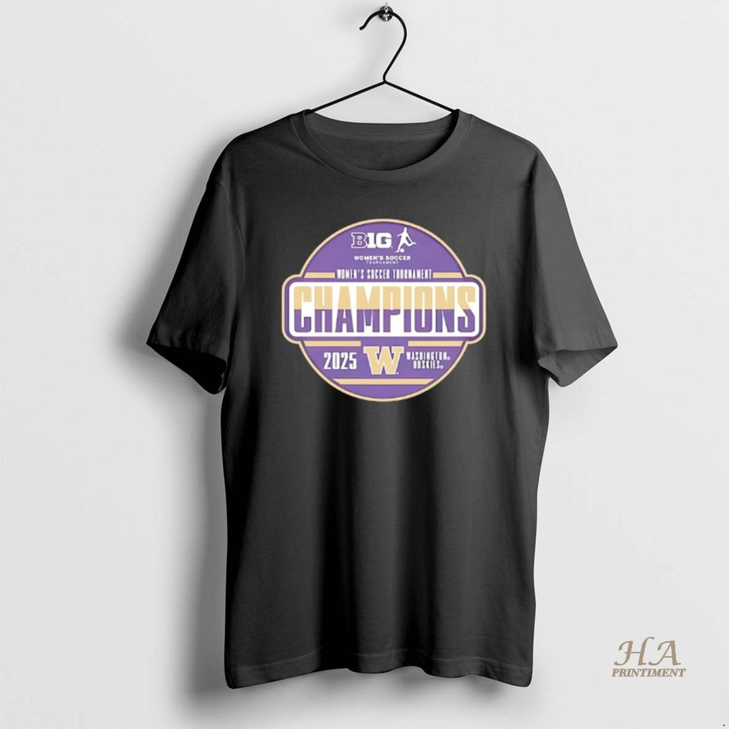 Official Washington Huskies 2025 Big Ten Womens Soccer Tournament Champions Logo