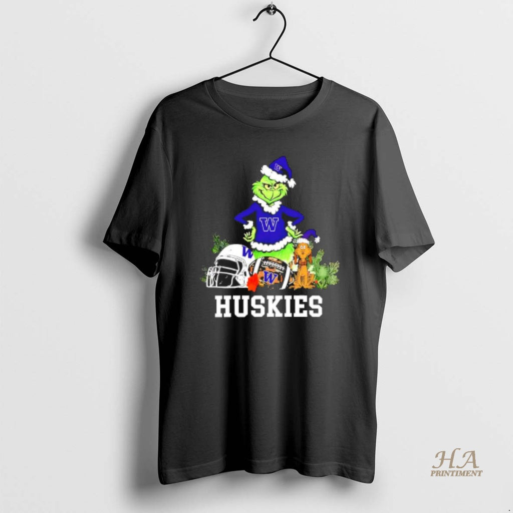 Official Washington Huskies The Grinch And Max Helmet Christmas 2025