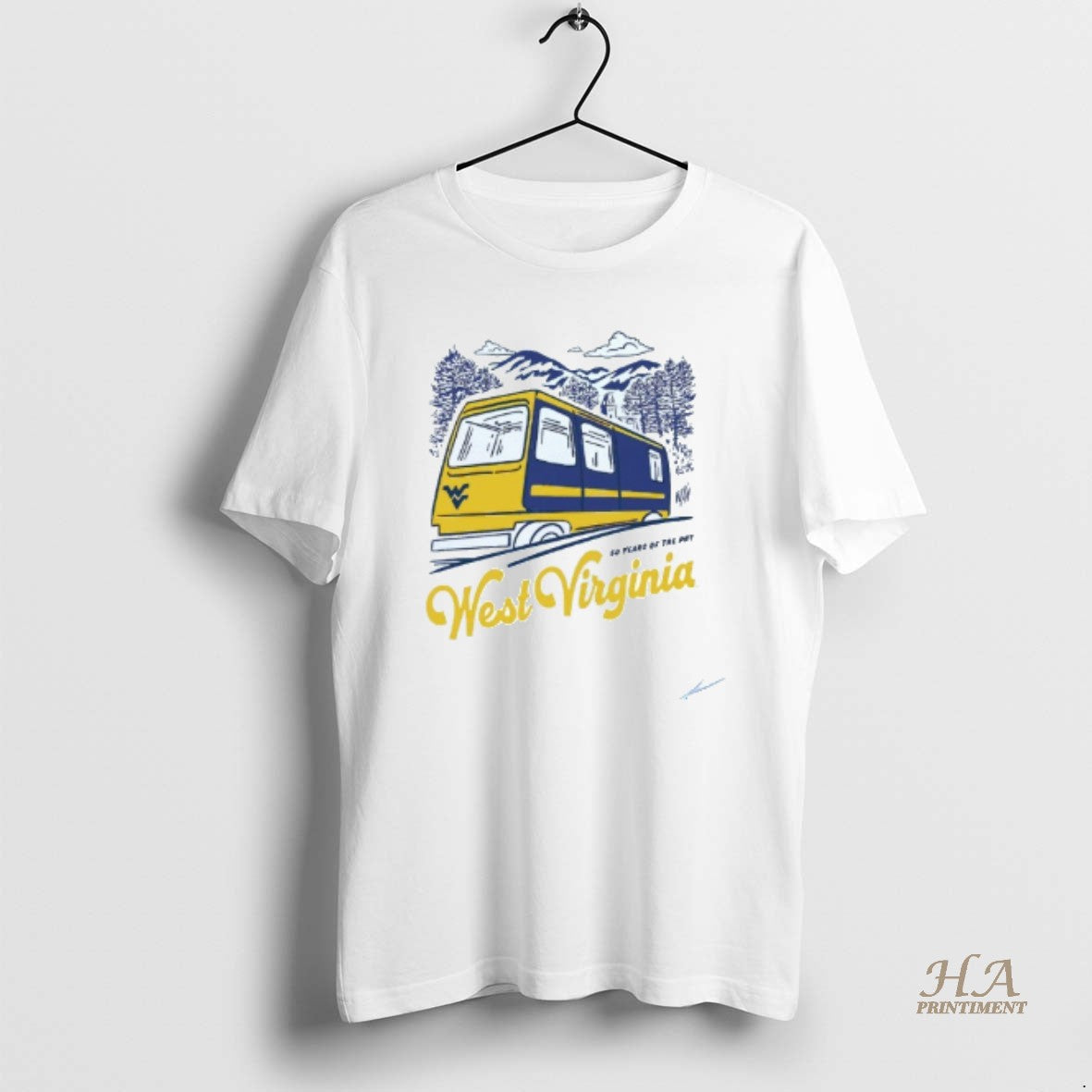 Official West Virginia Mountaineers 50th Anniversary Mens White Tee