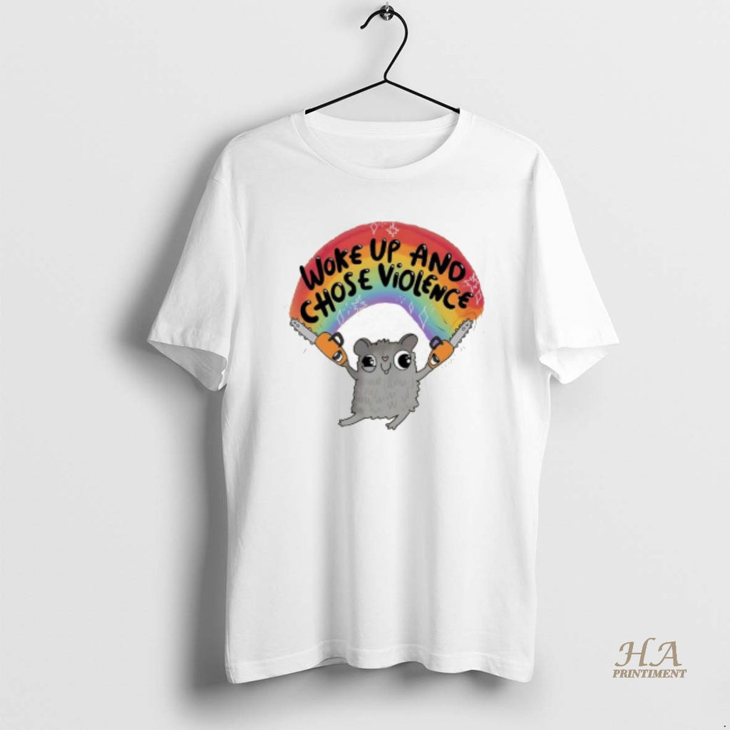 Official Woke Up And Chose Violence Hamster Rainbow