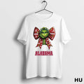 Official Women Grinch Bow Tie Alabama Logo T Shirt