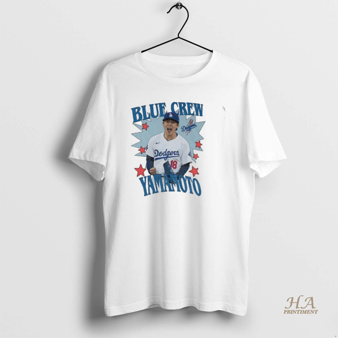 Official Yoshinobu Yamamoto Blue Crew Los Angeles Dodgers Baseball Players World Series 2025