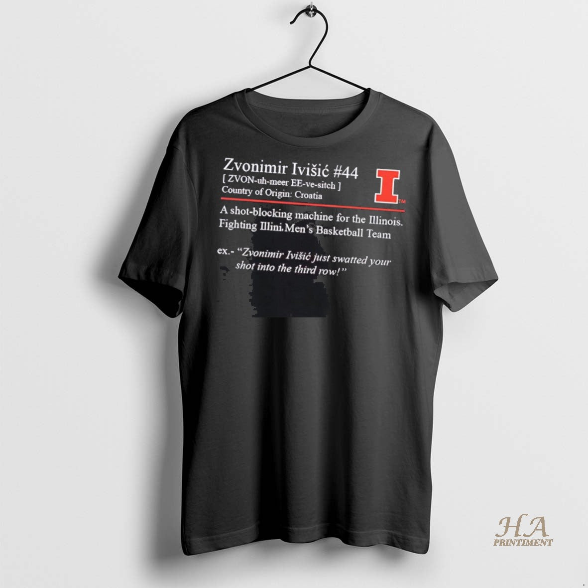 Official Zvonimir Ivisic Definition Shot Blocking Machine Illinois Fighting Illini Shirt