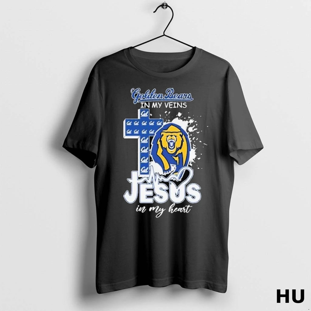 Official California Golden Bears In My Veins Jesus In My Heart T Shirt