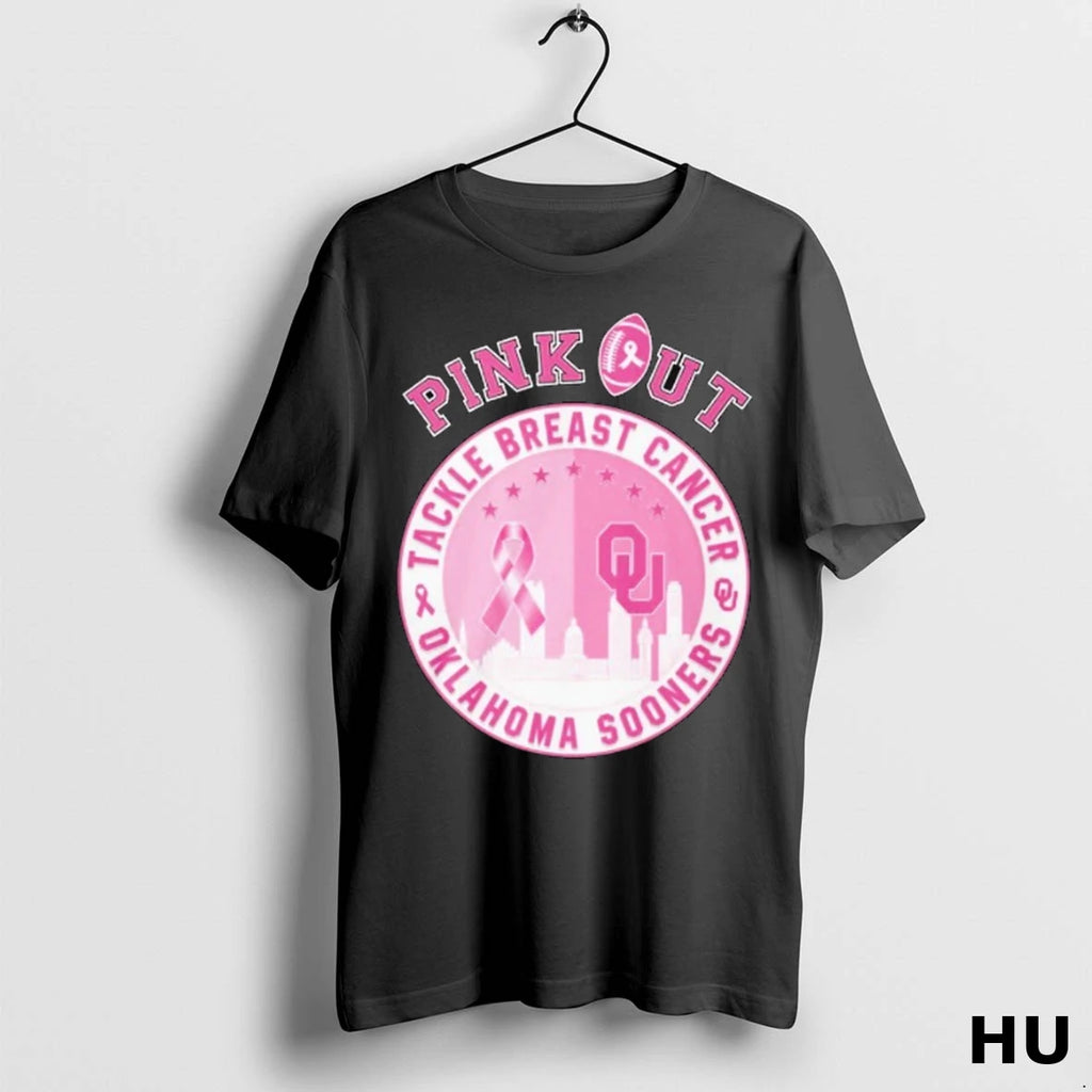 Official Oklahoma Sooners Pink Out Tackle Breast Cancer Awareness T Shirt