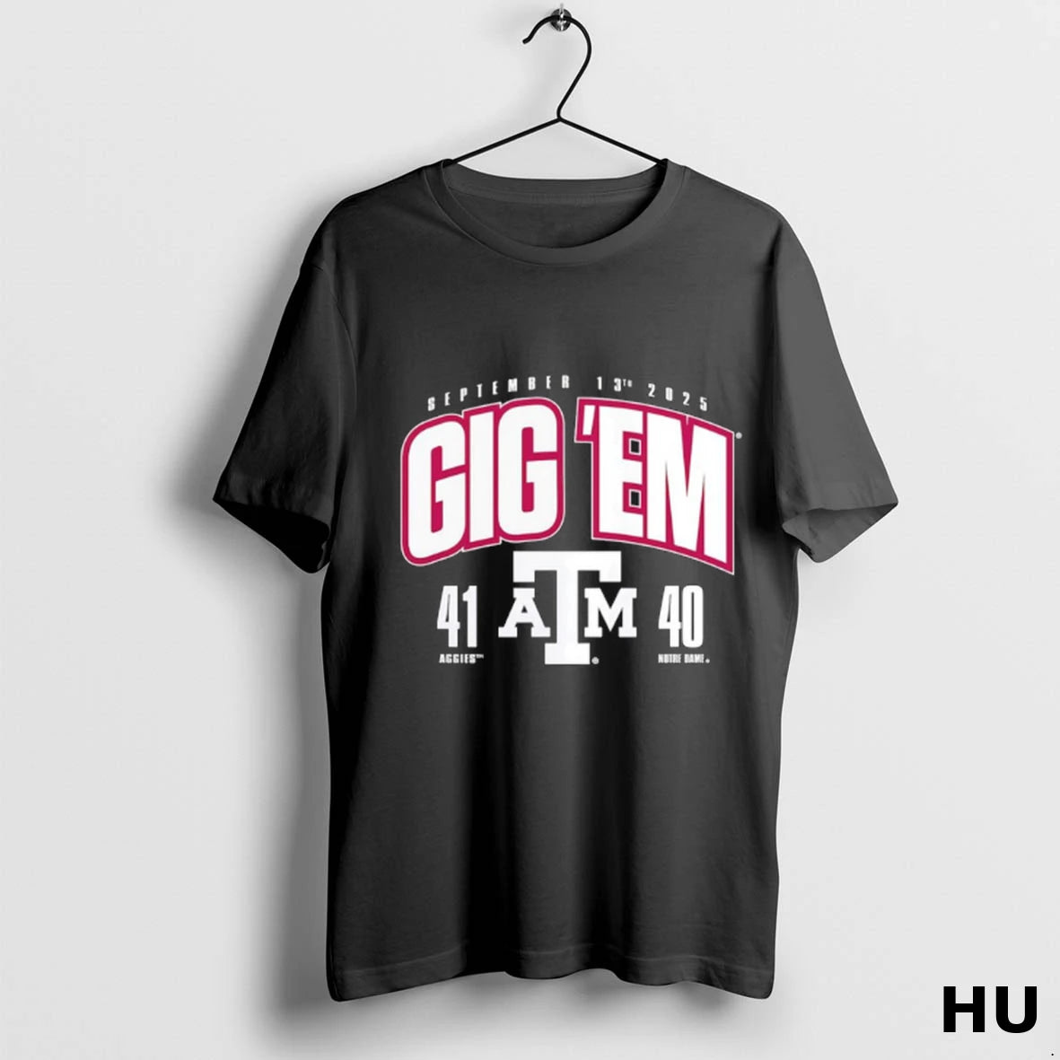 Official Texas Am Aggies Vs Notre Dame Fighting Irish 2025 Score T Shirt Oawcu8