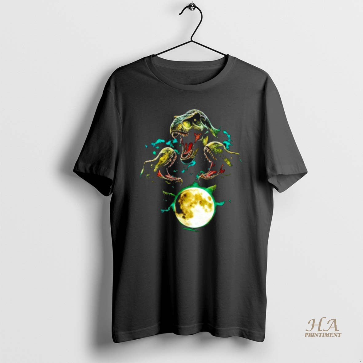 Official Trex Jurassic Dinosaur Moon Shirt Unisex Tshirt 0i4h9x