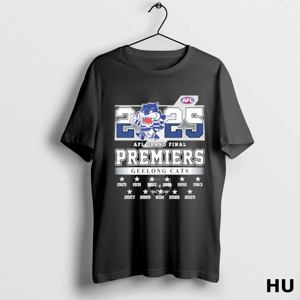 Officials 2025 Geelong Cats Afl Premiers T Shirt