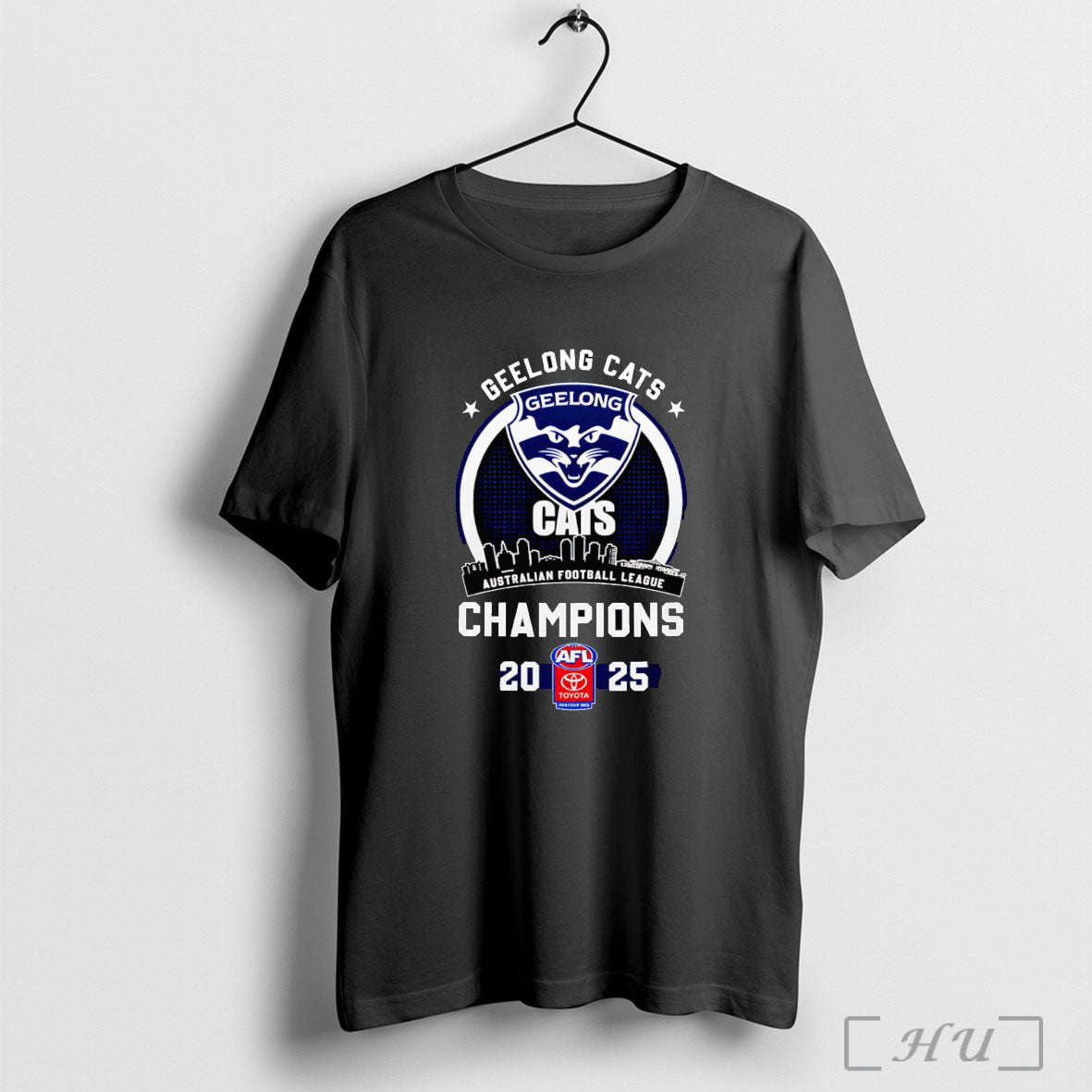 Officials Afl Geelong Cats Champions 2025 Skyline T Shirt