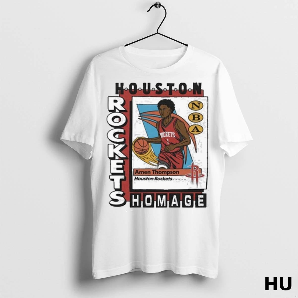 Officials Amen Thompson Homage Trading Card Houston Rockets T Shirt