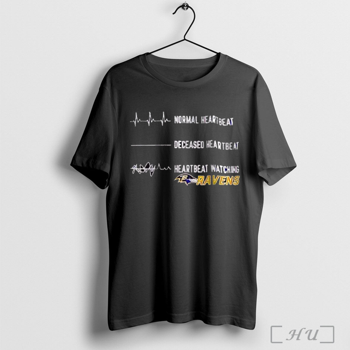 Officials Baltimore Ravens Normal Heartbeat Deceased Heartbeat Heartbeat Watching T Shirt