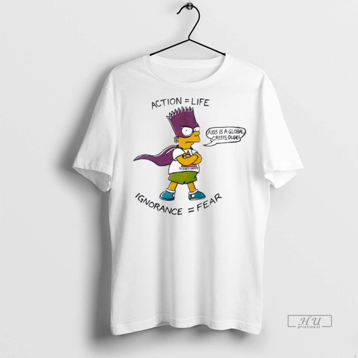 Officials Bart Simpson Action Life Ignorance Fear Graphic Premium Tee Shirt Sweater