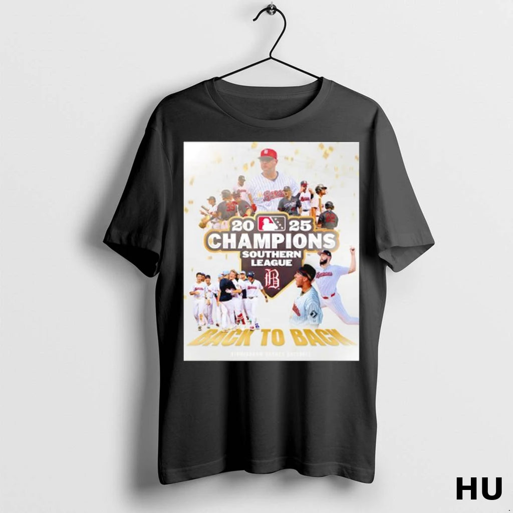 Officials Birmingham Barons 2025 Champions Southern League Back To Back T Shirt