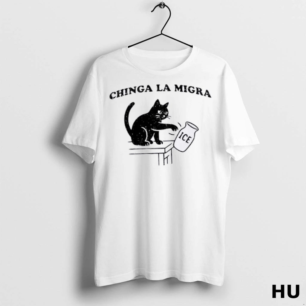 Officials Black Cat Ice Chinga La Migra T Shirt