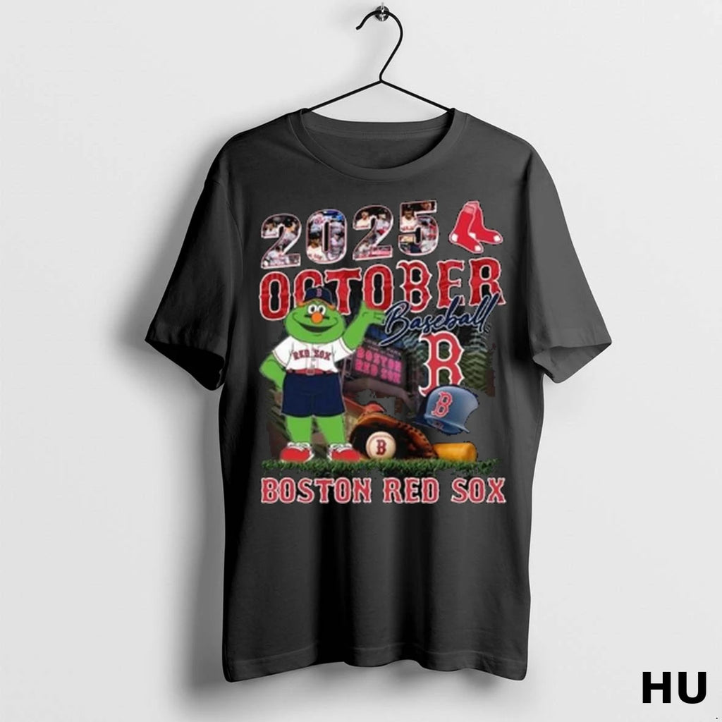 Officials Boston Red Sox 2025 October Baseball Mascot Long Sleve T Shirt