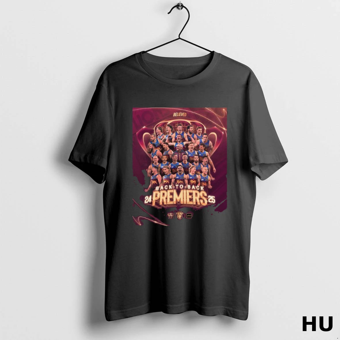 Officials Brisbane Lions Team Believed Back 2 Back Afl Grand Final Premiers T Shirt