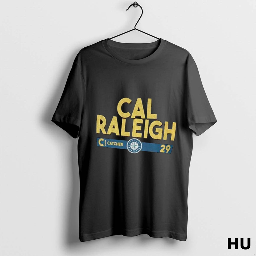 Officials Cal Raleigh 29 Seattle Mariners Mlb Baseball Catcher Logo T Shirt