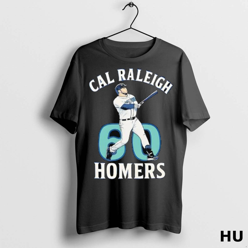 Officials Cal Raleigh 60 Home Runs Seattle Mariners 2025 Al West Champions T Shirt