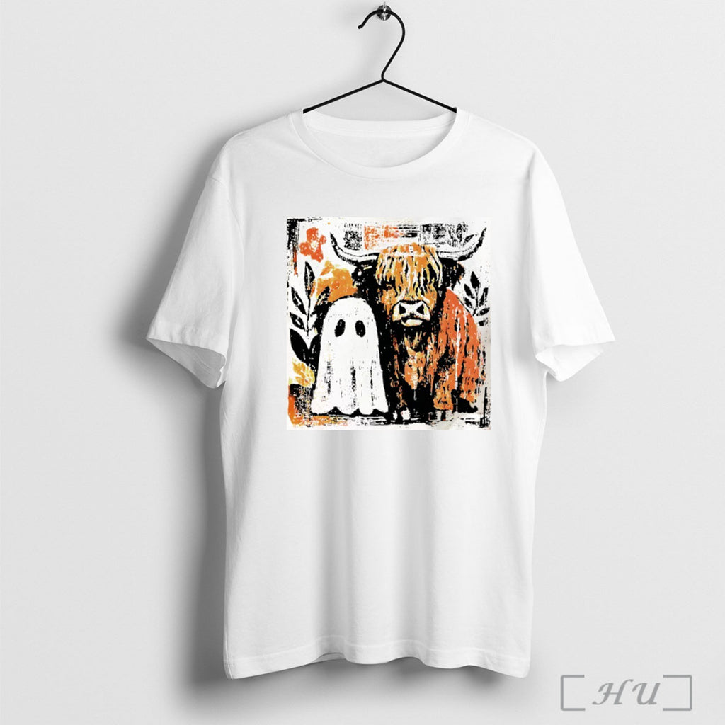 Officials Cow Ghost Boo Spooky Season Halloween Vintage T Shirt