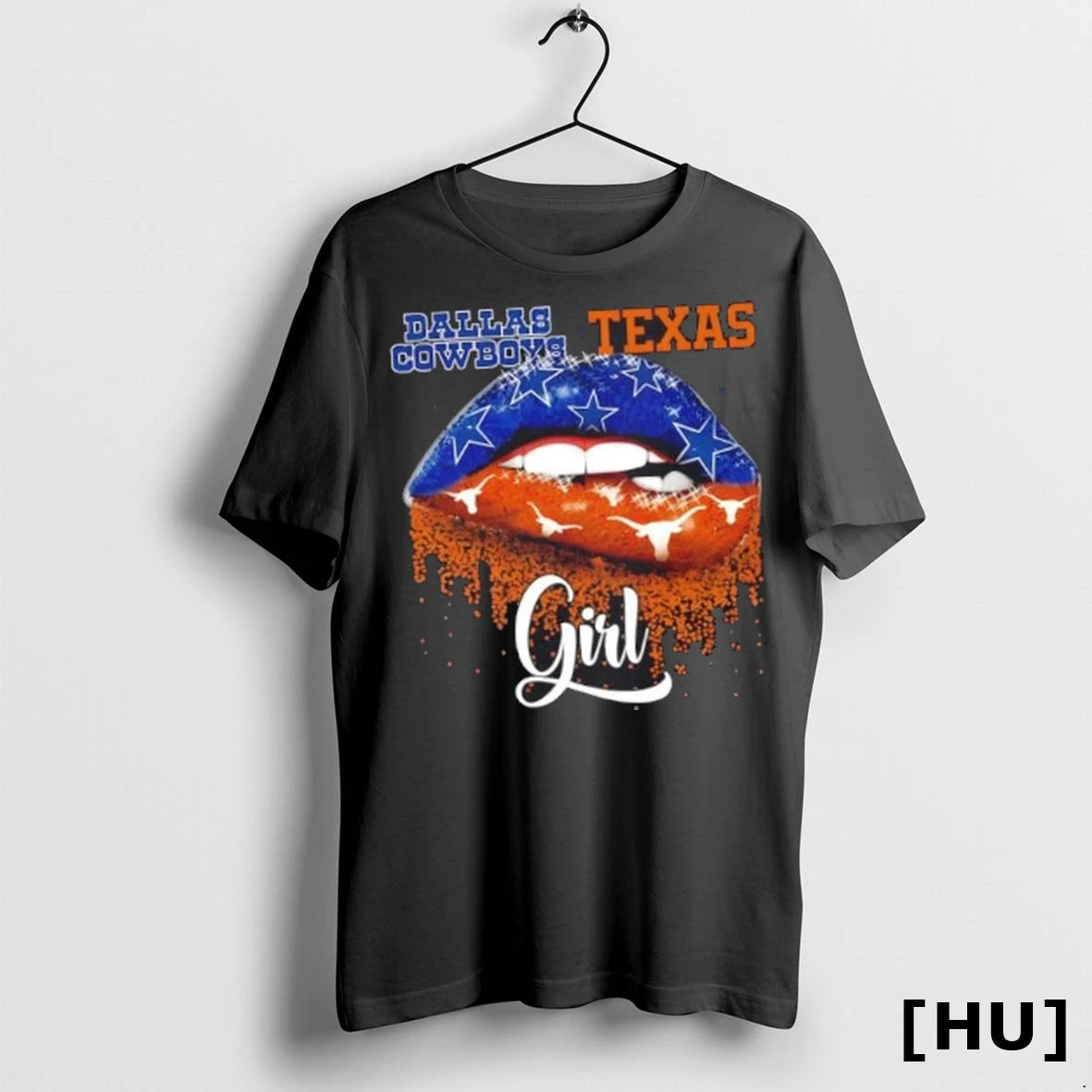 Officials Dallas Cowboys X Texas Longhorns Girl Lips T Shirt