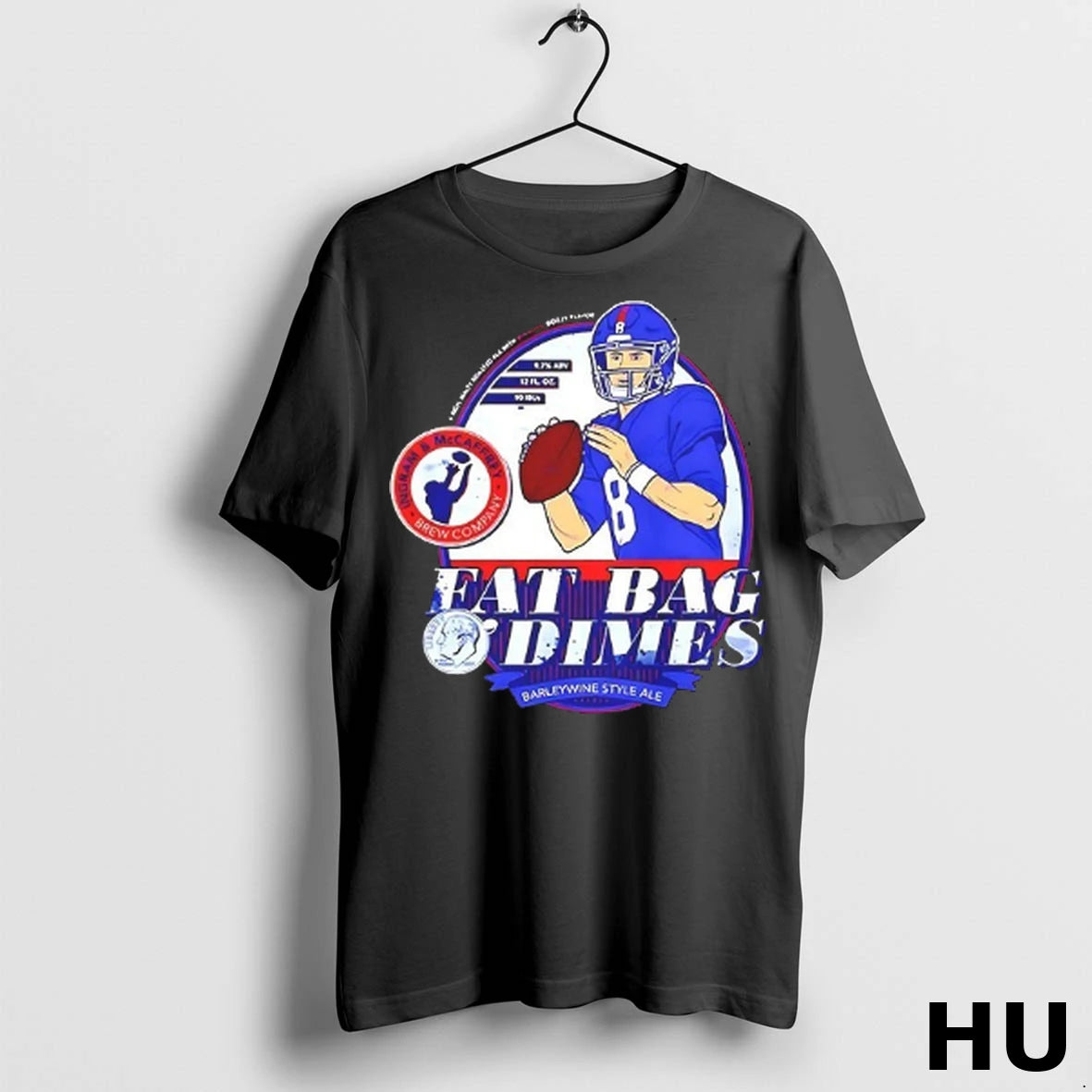 Officials Daniel Jones New York Giants Football Fat Bag Dimes T Shirt
