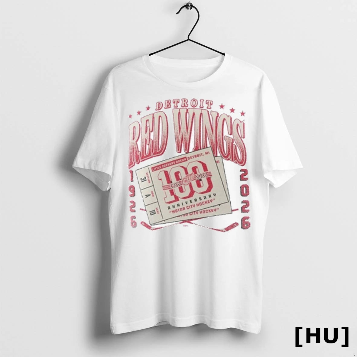 Officials Detroit Red Wings 100 Centennial 1926 2026 Logo T Shirt
