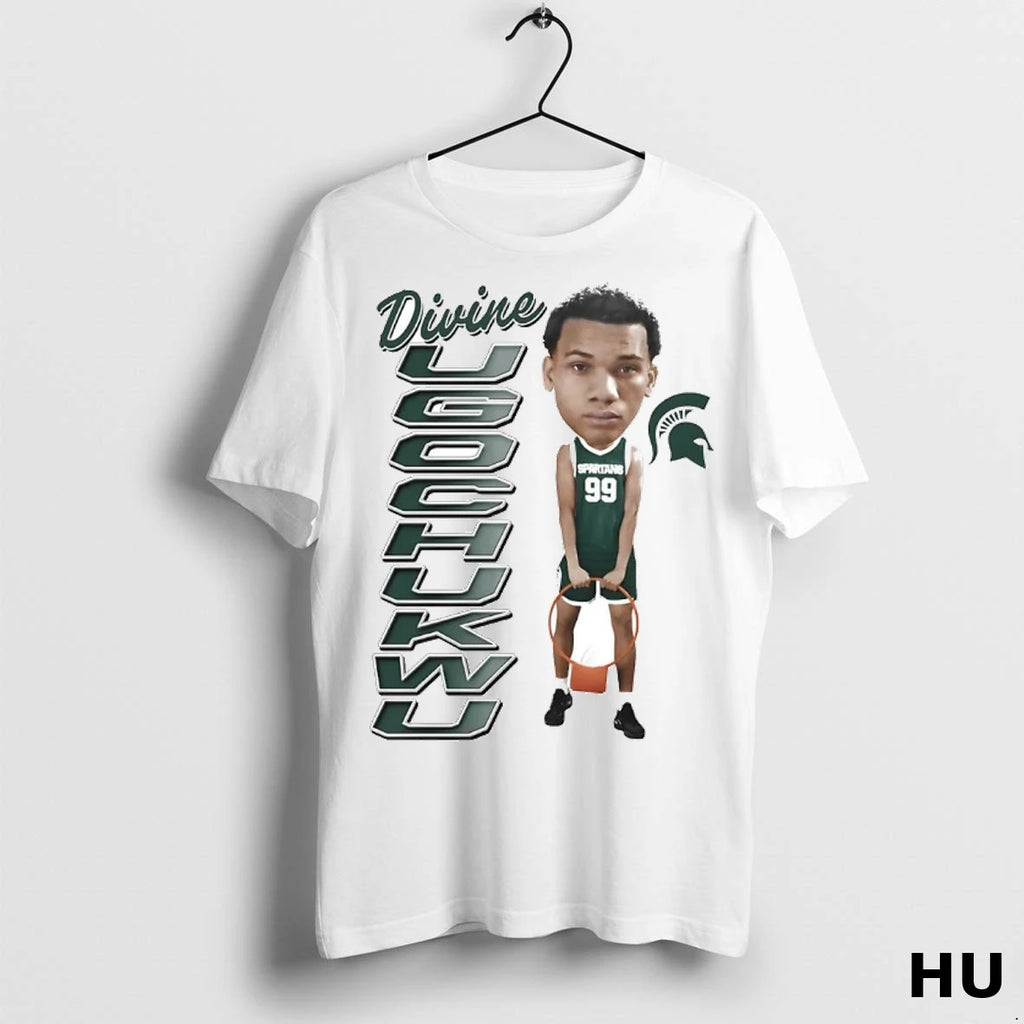 Officials Divine Collins Ugochukwu Big Head Caricature Michigan State T Shirt