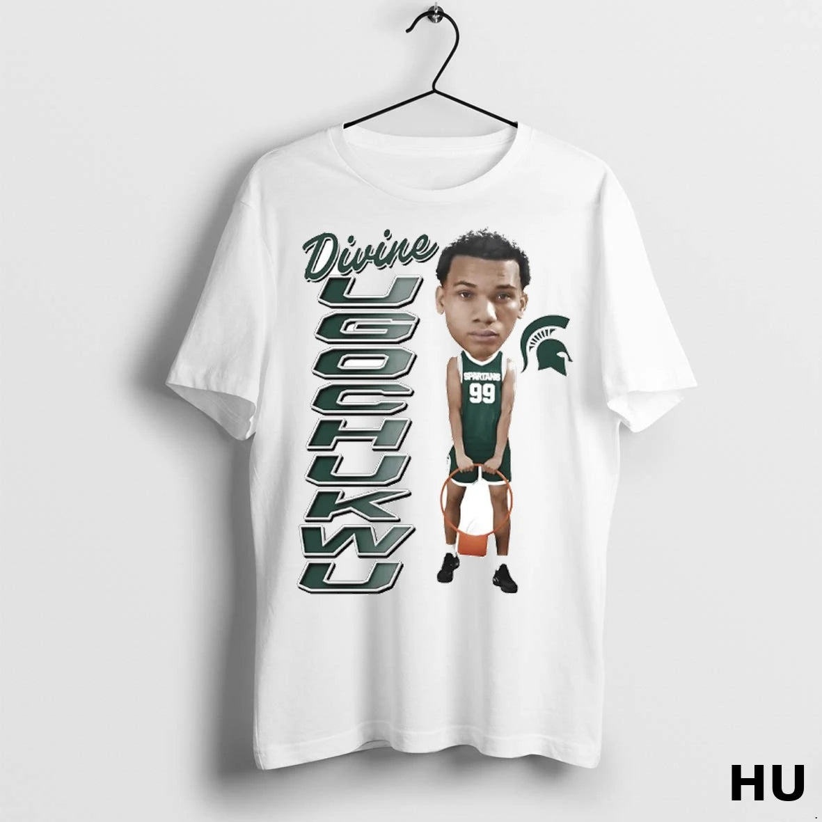 Officials Divine Collins Ugochukwu Big Head Caricature Michigan State T Shirt