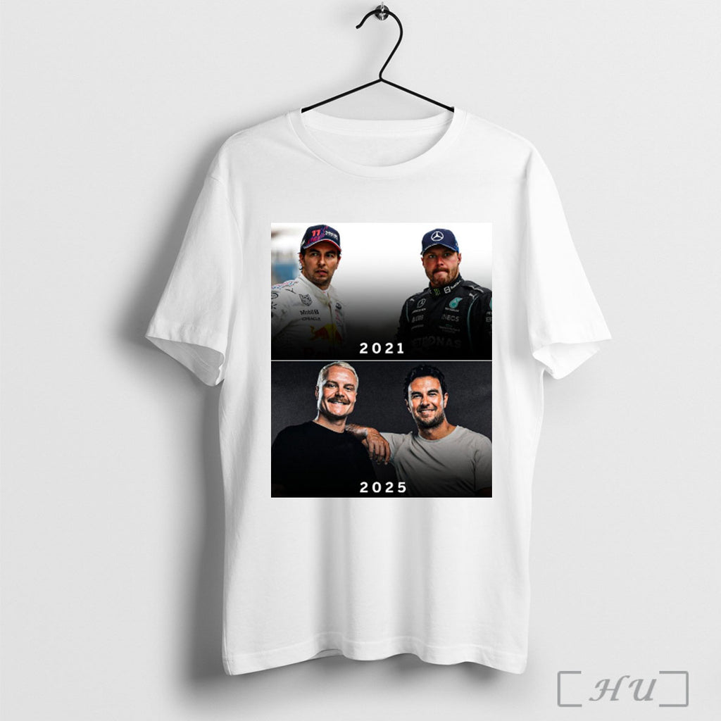 Officials Formula 1 Drivers Sergio Perez And Valtteri Bottas In 2021 And 2025 Poster