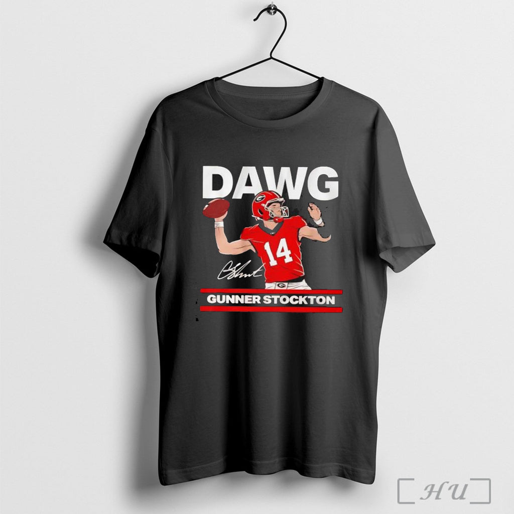 Officials Georgia Football Gunner Stockton Is A Dawg Signature Shirt Hoodie Sweater Longsleeve And