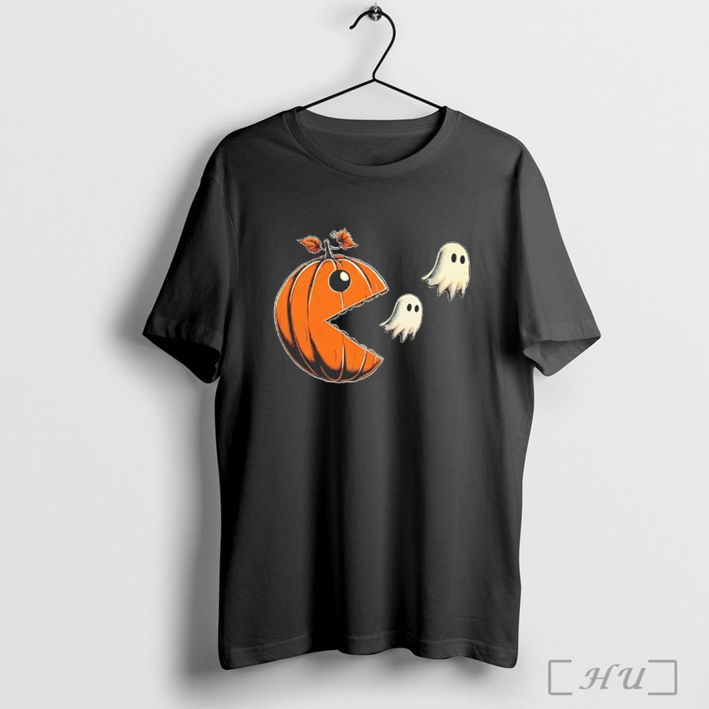 Officials Halloween Pumpkin Pacman Eat Ghosts T Shirt