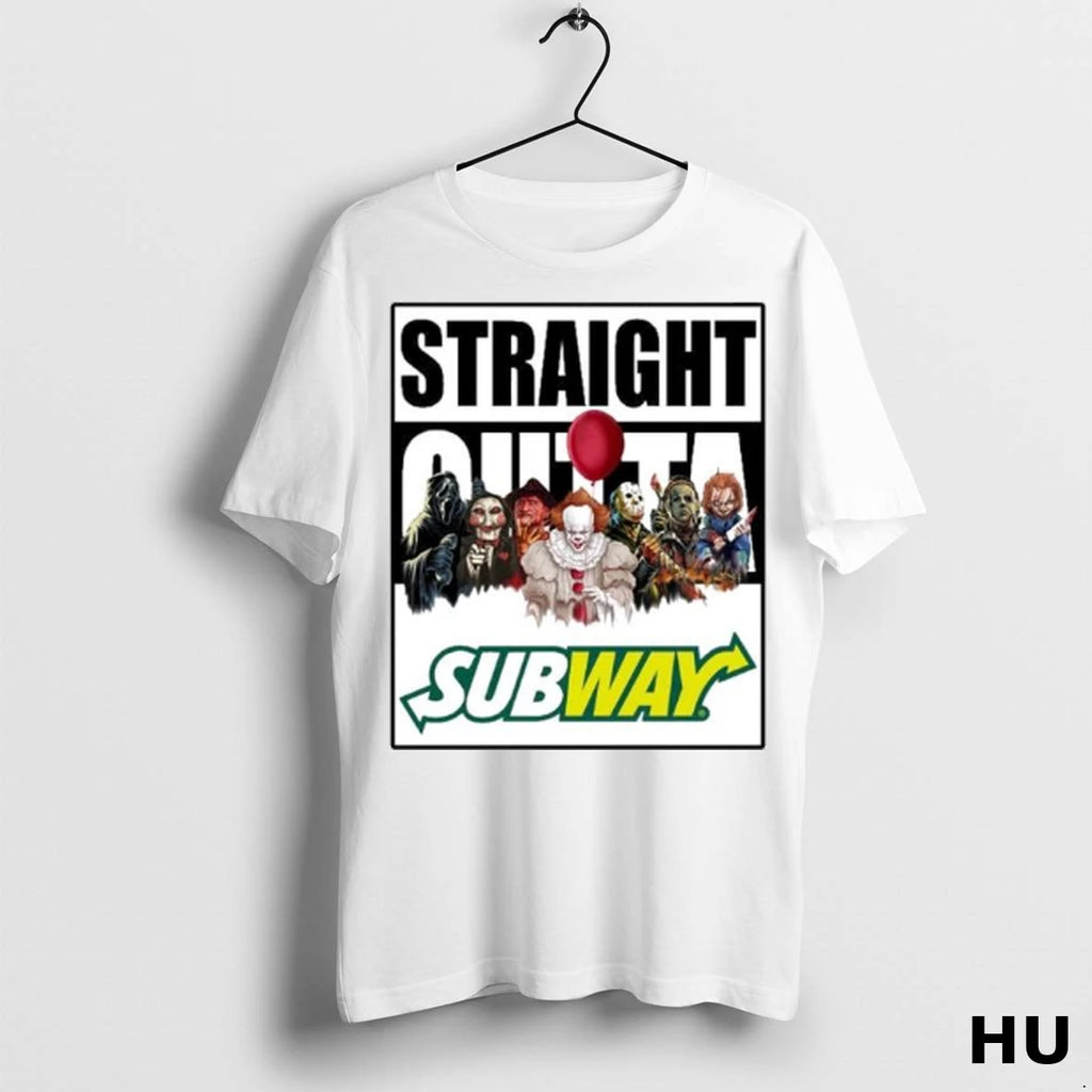 Officials Horror Characters X Subway Straight Outta Ornaments T Shirt