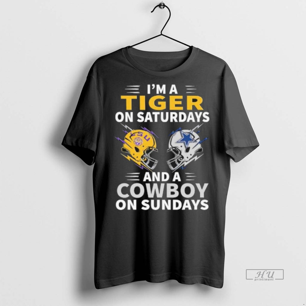 Officials Im A Tiger On Saturdays And A Cowboy On Sundays Premium Tee Shirt Sweater