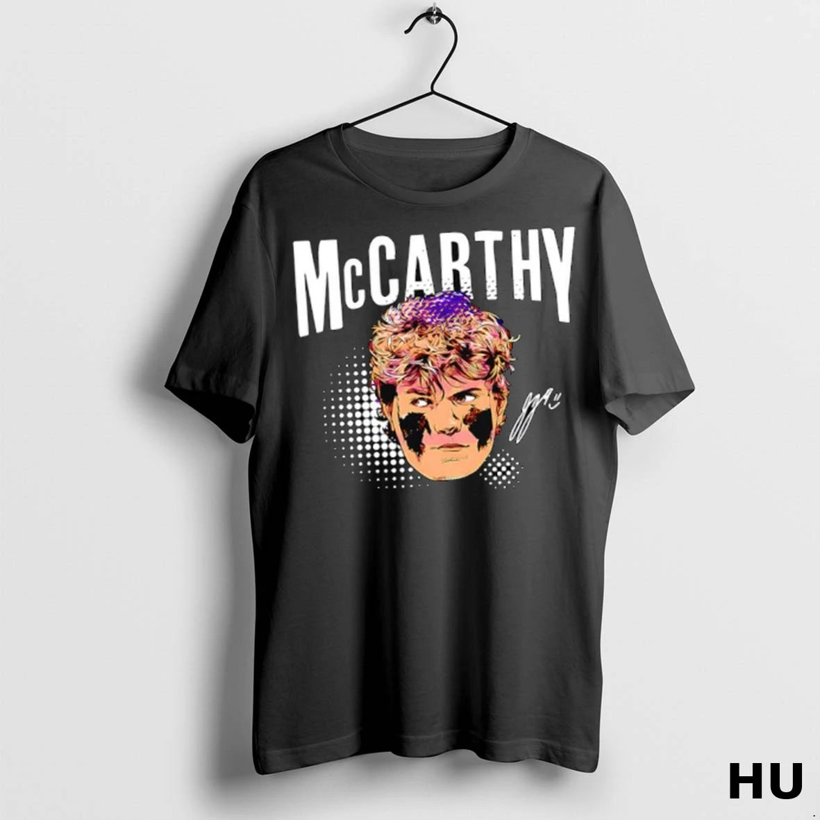 Officials J J Mccarthy Swag Head Player Signature T Shirt