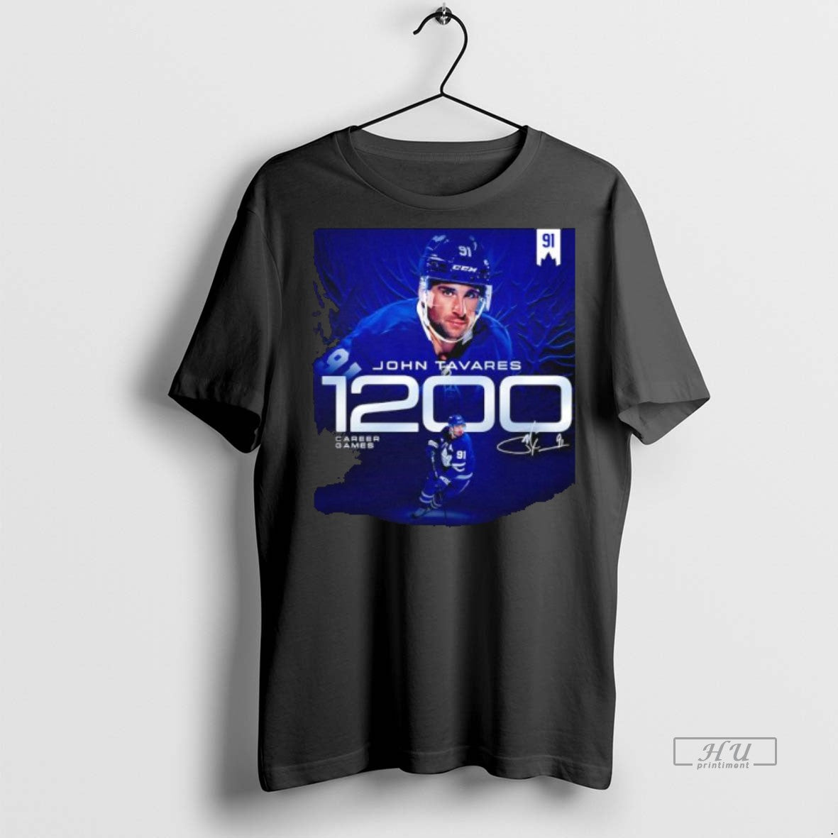 Officials John Tavares 1200 Career Games Signature Premium Tee Shirt Sweater