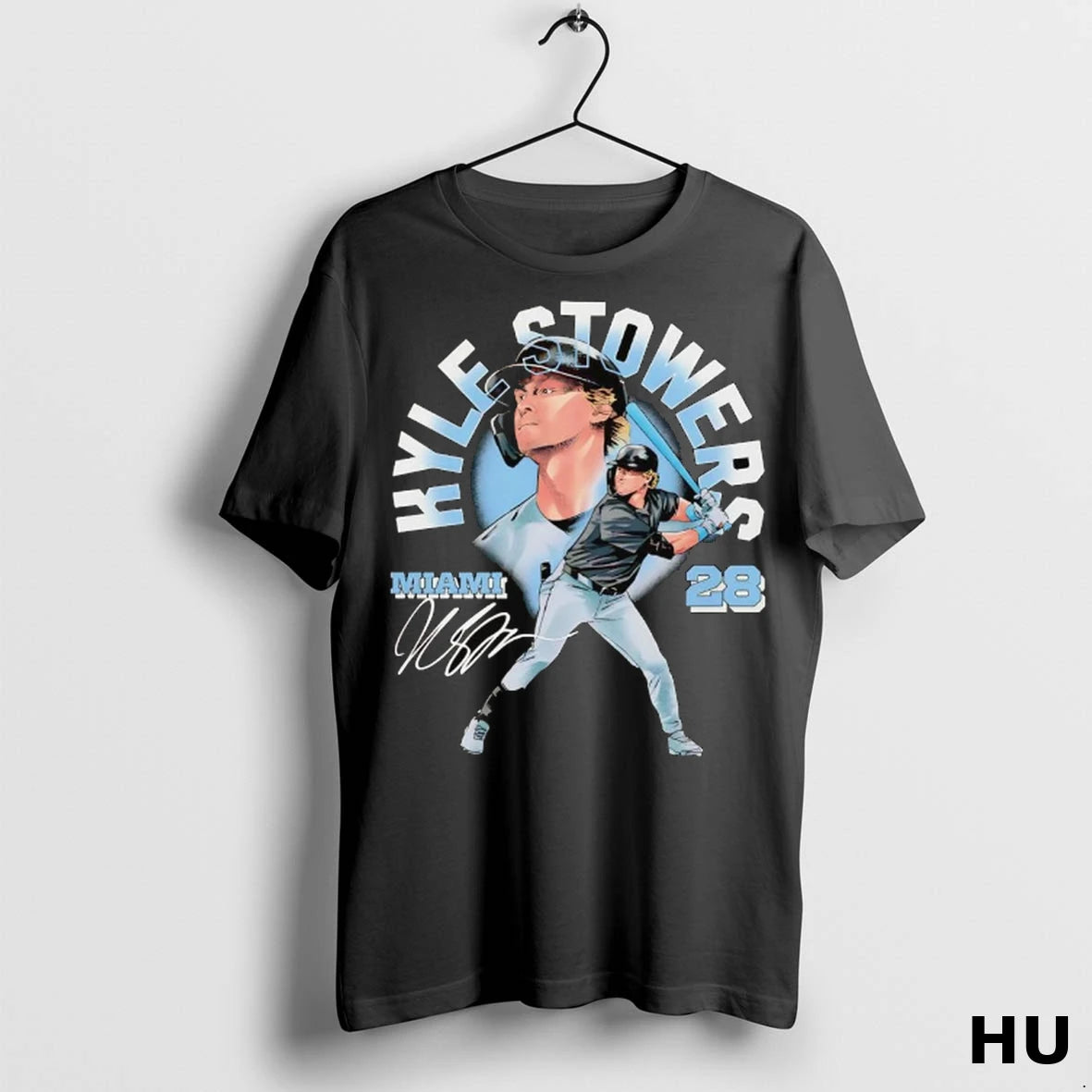 Officials Kyle Stowers Batting Signature Miami Marlins T Shirt