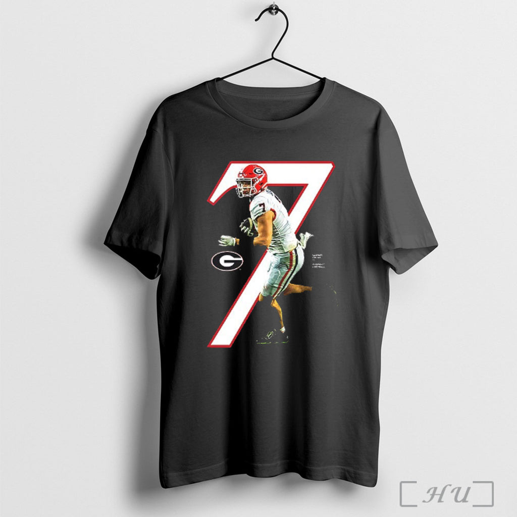 Officials Lawson Luckie Number 7 Georgia Bulldogs Football Breakthrough V Neck T Shirt